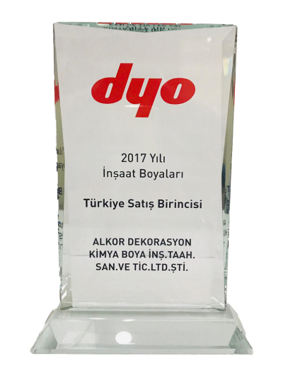 DYO 2017 Yılı İnşaat Boyaları Türkiye Satış Birinciliği Plaketi